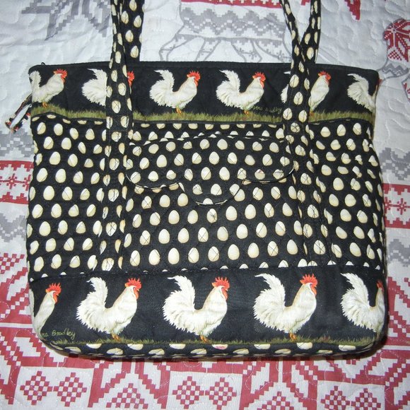 Vera Bradley Tote • Vintage * Chanticleer Chicken and Egg Purse Tote 15inx12in - Picture 2 of 11